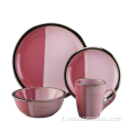Visualizza immagine più grande Aggiungi per confrontare Condividi il set di piatti a piatti in ceramica a caldo semplice set di stoviglie in glassa a doppio colore